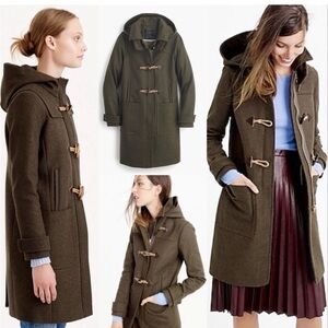 J Crew Melton Wool Toggle Coat Size 8